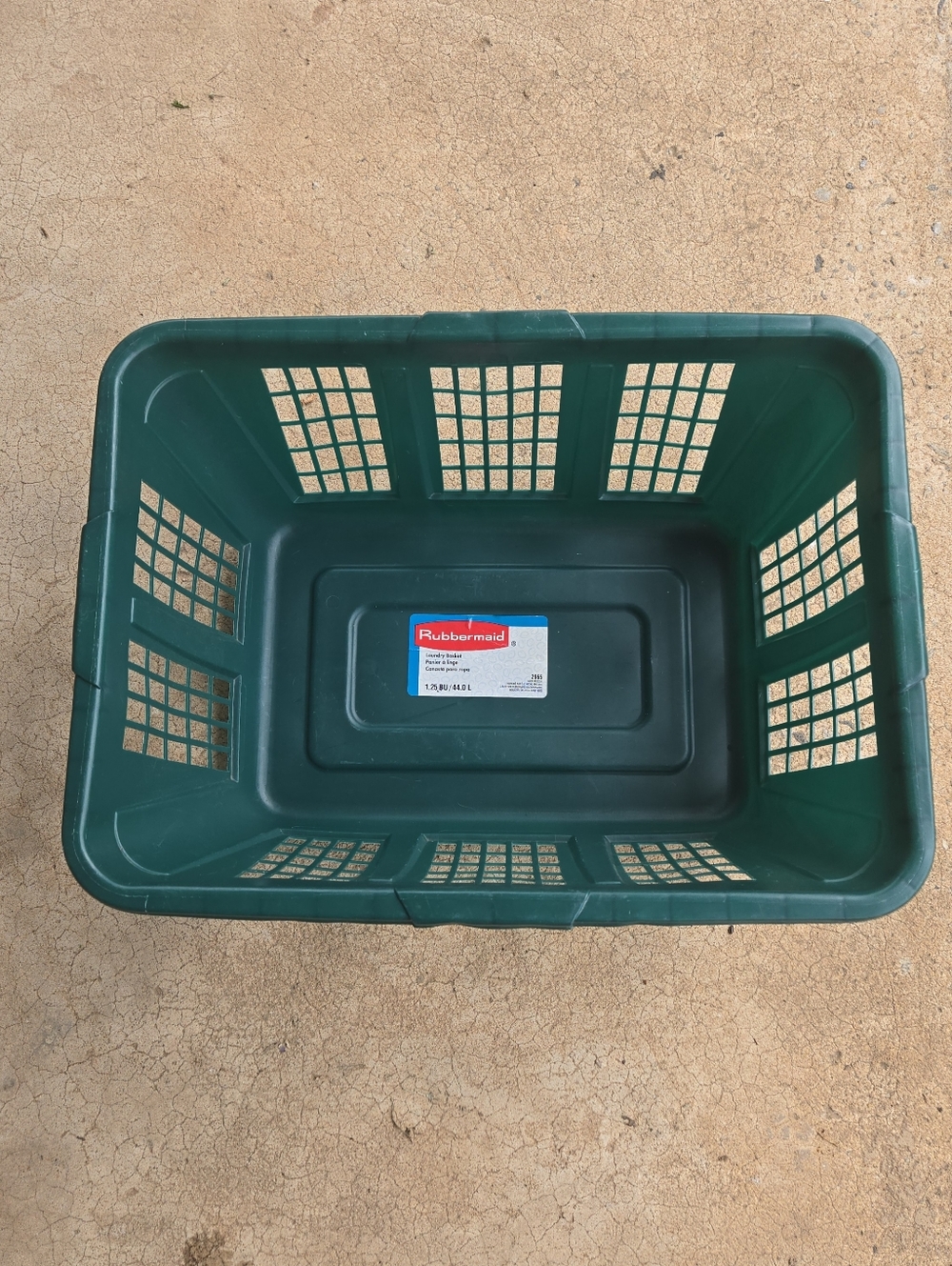 Vintage 90’s Rubbermaid Plastic Laundry Basket Hamper 2965 Retro MCM Green